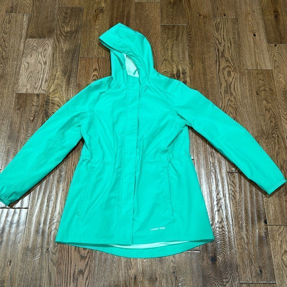 Lands End Packable Raincoat. Teal. Sz XS